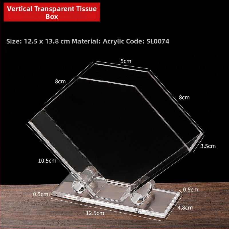 Акрилен настолен държач за салфетки – модерен минималистичен квадратен дизайн за плоски хартиени салфетки, многофункционален, персонализируем с печатано лого