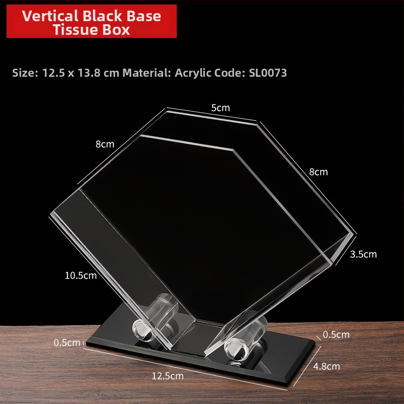 Акрилен настолен държач за салфетки – модерен минималистичен квадратен дизайн за плоски хартиени салфетки, многофункционален, персонализируем с печатано лого