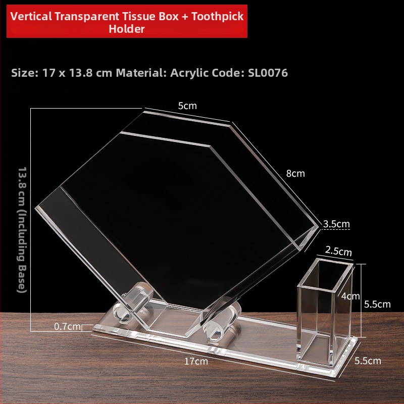 Акрилен настолен държач за салфетки – модерен минималистичен квадратен дизайн за плоски хартиени салфетки, многофункционален, персонализируем с печатано лого