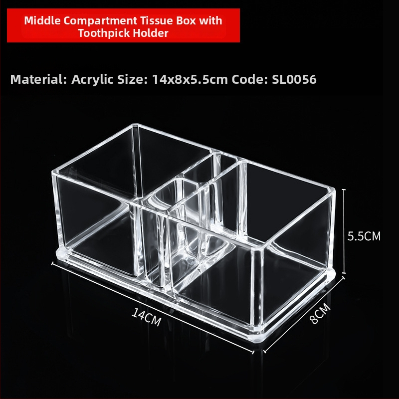 Акрилен настолен държач за салфетки – модерен минималистичен квадратен дизайн за плоски хартиени салфетки, многофункционален, персонализируем с печатано лого