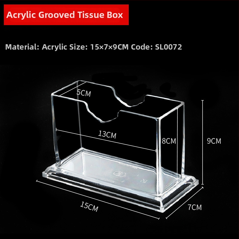 Акрилен настолен държач за салфетки – модерен минималистичен квадратен дизайн за плоски хартиени салфетки, многофункционален, персонализируем с печатано лого