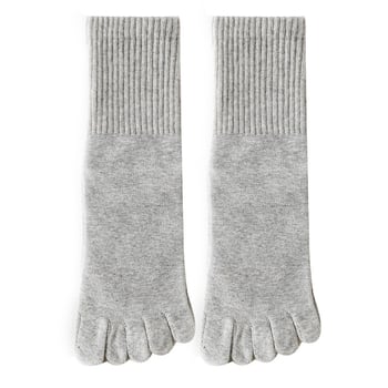 Петопръстни чорапи от чесан памук, средно високи, за мъже и жени, антибактериални, дезодориращи, абсорбиращи изпотяване.