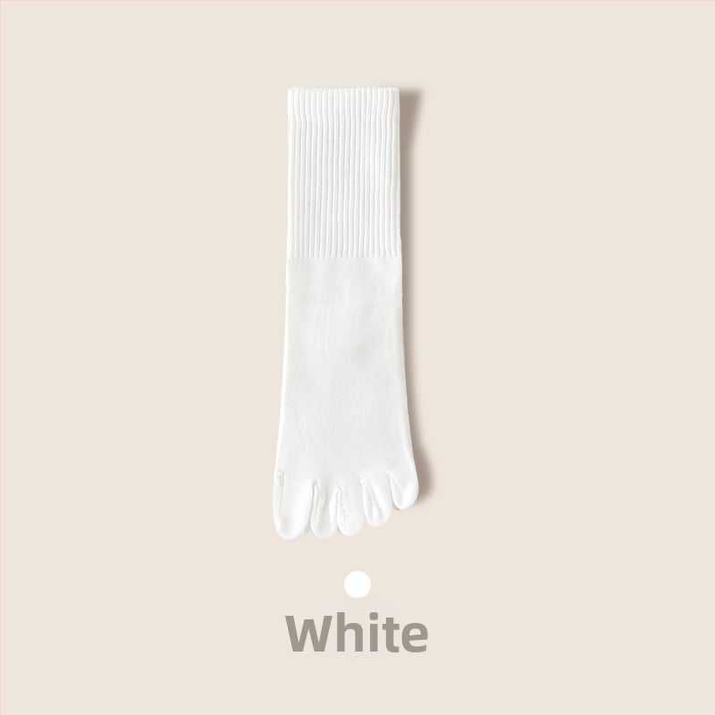 Петопръстни чорапи от чесан памук, средно високи, за мъже и жени, антибактериални, дезодориращи, абсорбиращи изпотяване.