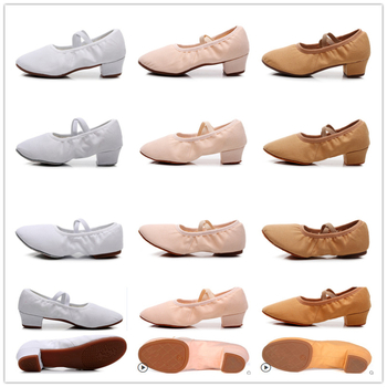 Pantofi de balet pentru femei, din pânză, talpă din velur