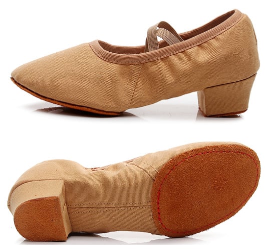 Pantofi de balet pentru femei, din pânză, talpă din velur