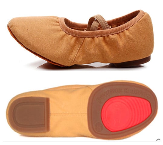 Pantofi de balet pentru femei, din pânză, talpă din velur