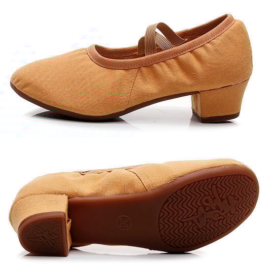 Pantofi de balet pentru femei, din pânză, talpă din velur