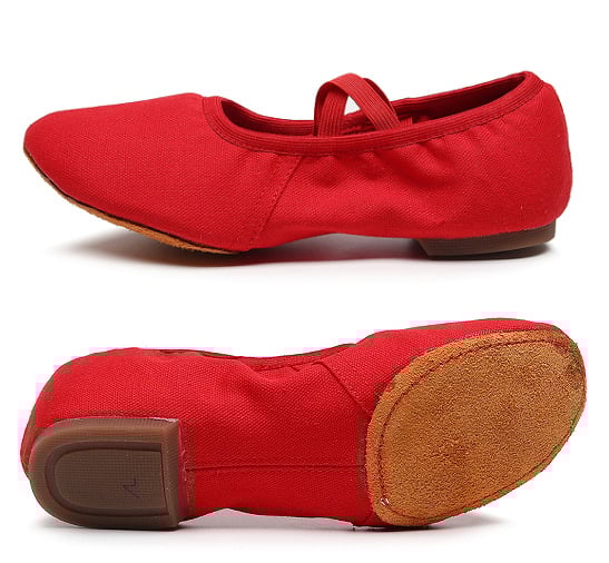 Pantofi de balet pentru femei, din pânză, talpă din velur