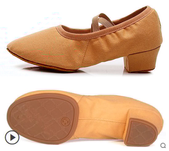 Pantofi de balet pentru femei, din pânză, talpă din velur