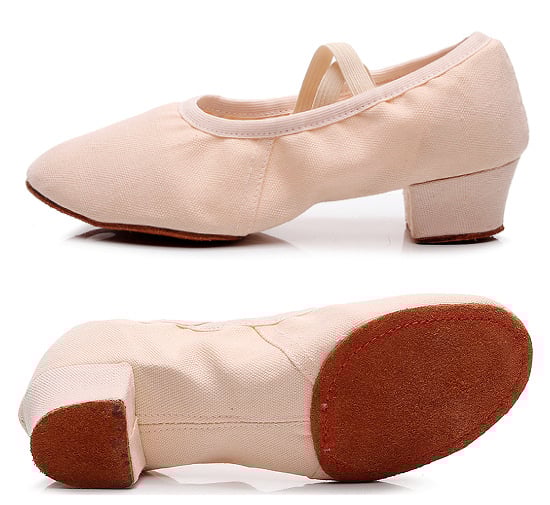 Pantofi de balet pentru femei, din pânză, talpă din velur