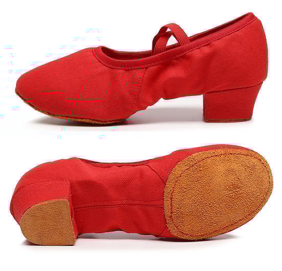 Pantofi de balet pentru femei, din pânză, talpă din velur