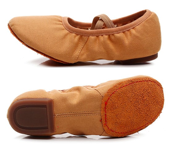 Pantofi de balet pentru femei, din pânză, talpă din velur