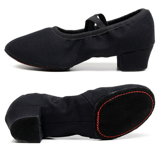 Pantofi de balet pentru femei, din pânză, talpă din velur