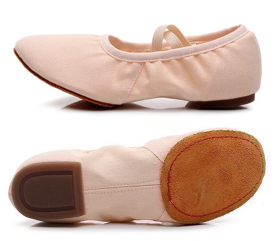 Pantofi de balet pentru femei, din pânză, talpă din velur