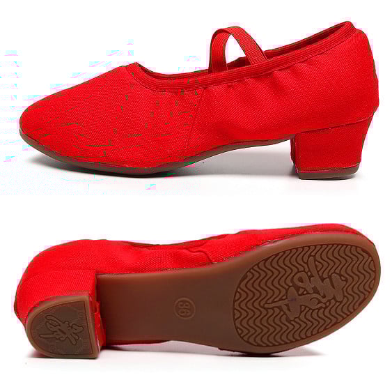 Pantofi de balet pentru femei, din pânză, talpă din velur