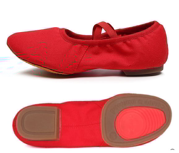 Pantofi de balet pentru femei, din pânză, talpă din velur