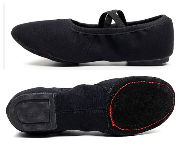 Pantofi de balet pentru femei, din pânză, talpă din velur