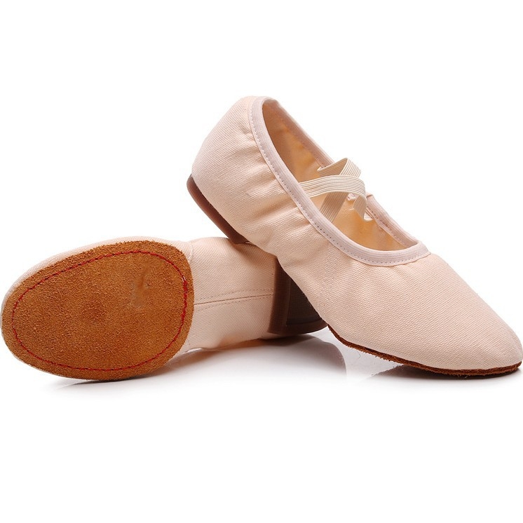 Pantofi de balet pentru femei, din pânză, talpă din velur