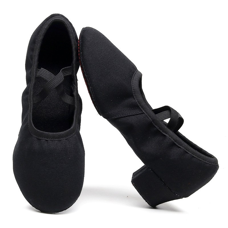 Pantofi de balet pentru femei, din pânză, talpă din velur