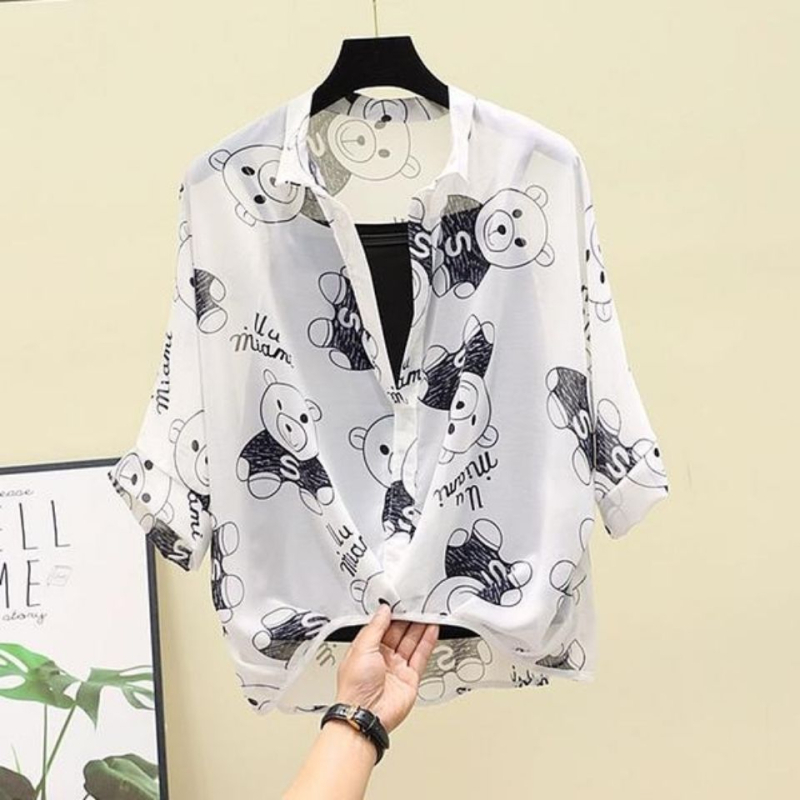 Γυναικείο σετ δύο μπλουζών: πολυεστέρας-ελαστάν, V-λαιμός, πτώση ώμων, 3D κέντημα