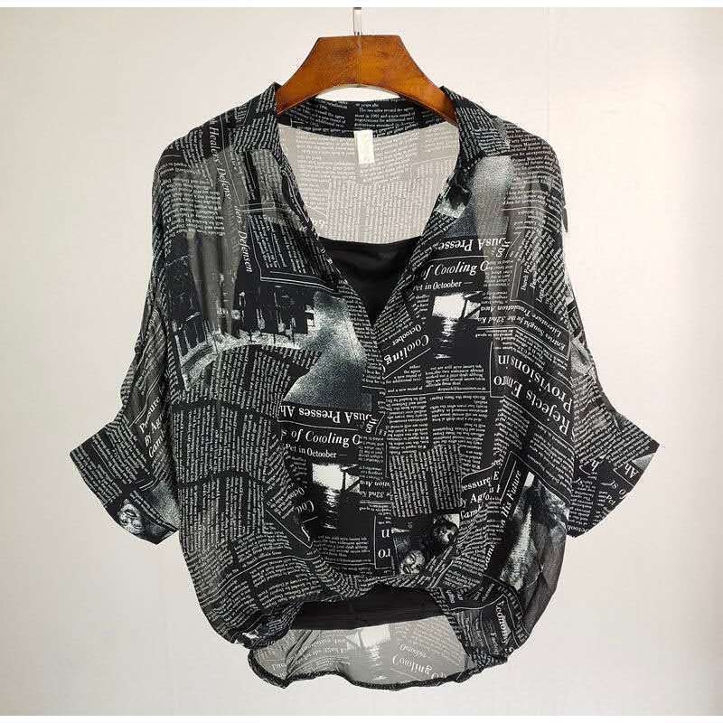 Γυναικείο σετ δύο μπλουζών: πολυεστέρας-ελαστάν, V-λαιμός, πτώση ώμων, 3D κέντημα