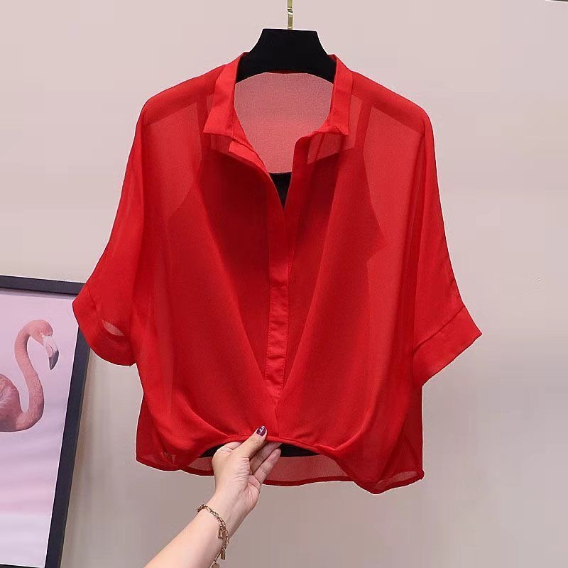 Γυναικείο σετ δύο μπλουζών: πολυεστέρας-ελαστάν, V-λαιμός, πτώση ώμων, 3D κέντημα