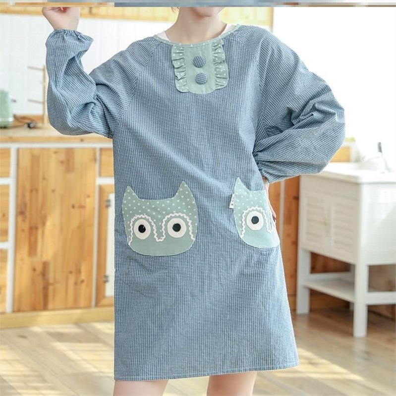 Ποδιά με μακριά μανίκια για οικιακή κουζίνα — αδιάβροχη, αντοχή στο λάδι, αναπνέουσα, λεπτή