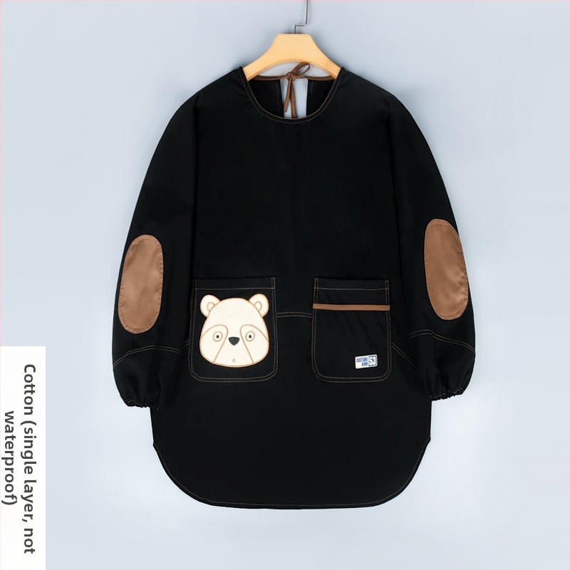 Ποδιά με μακριά μανίκια για οικιακή κουζίνα — αδιάβροχη, αντοχή στο λάδι, αναπνέουσα, λεπτή