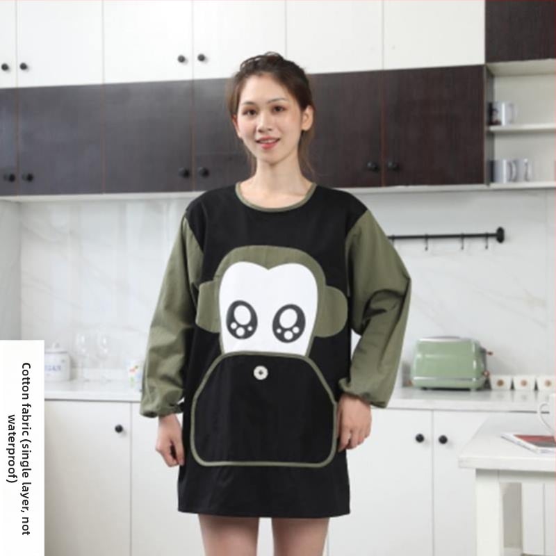 Ποδιά με μακριά μανίκια για οικιακή κουζίνα — αδιάβροχη, αντοχή στο λάδι, αναπνέουσα, λεπτή