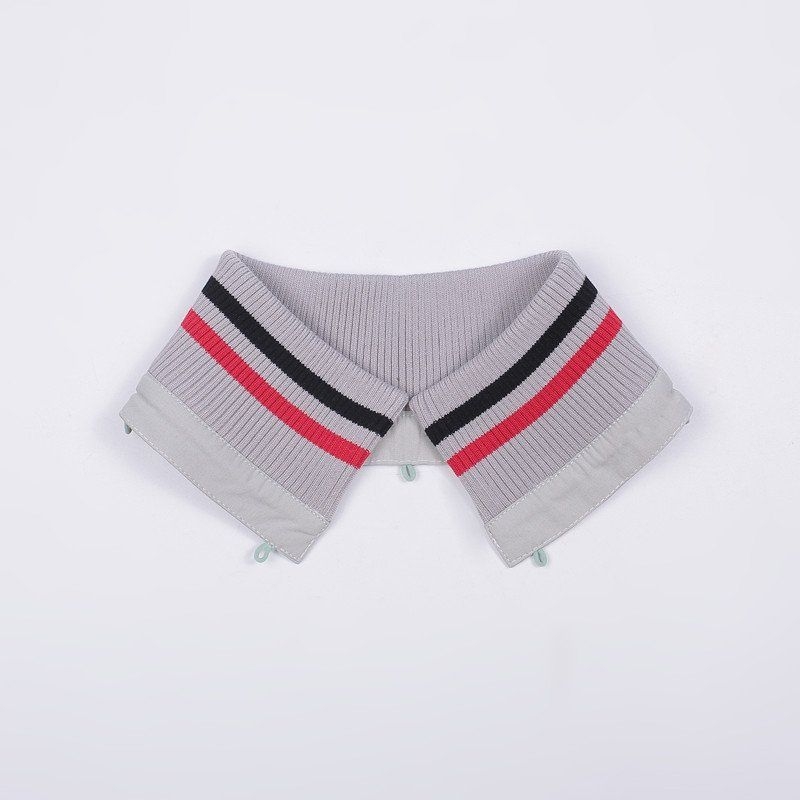 Téli dzseki levehető csíkos pamut gallérral - uniszex, poliészter, 2023 tavasz, egyenként csomagolva