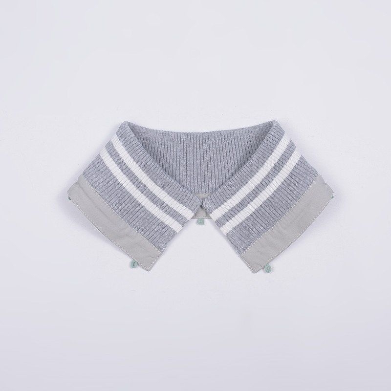 Téli dzseki levehető csíkos pamut gallérral - uniszex, poliészter, 2023 tavasz, egyenként csomagolva