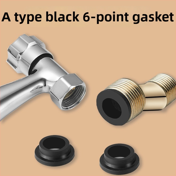 Sada tesniacich gumových krúžkov pre sprchový ventil, 6 dielov, guma, na studenú aj teplú vodu, moderný minimalistický štýl