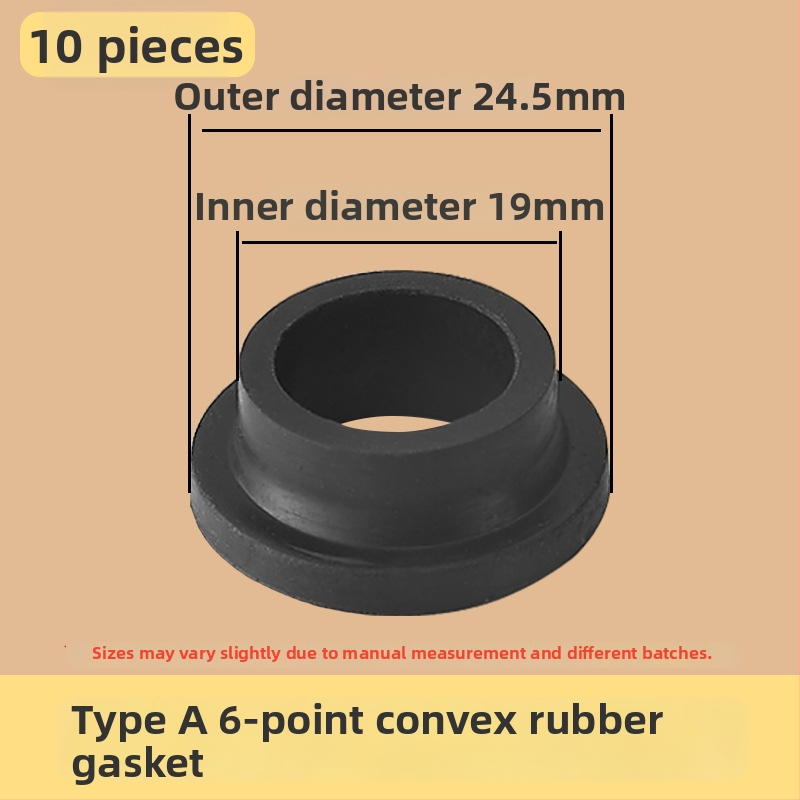 Σετ στεγανοποιητικών ελαστικών δαχτυλιδιών για μίξερ ντους, 6 τεμάχια, καουτσούκ, για κρύο και ζεστό νερό, μοντέρνο μινιμαλιστικό στυλ