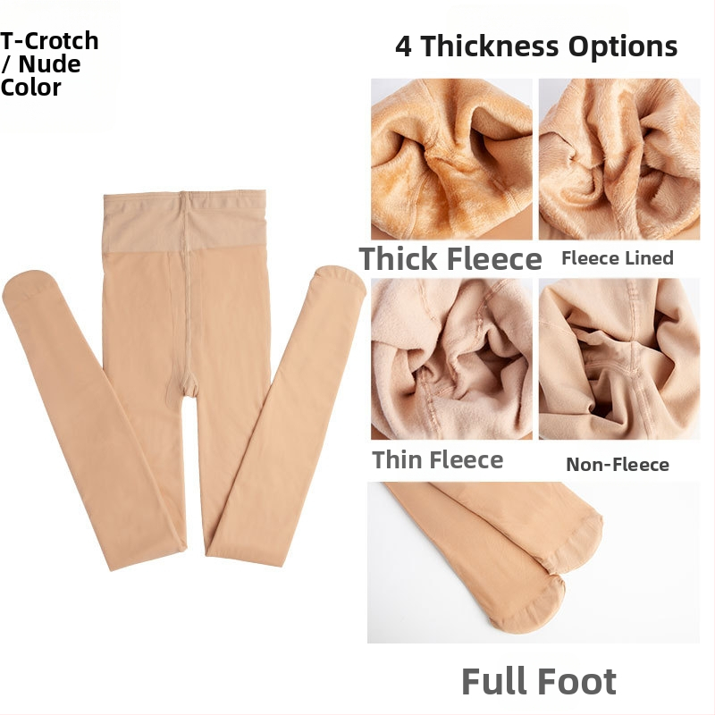 Nylon harisnya, egységes minta, bikini kivágás, vastagított, szexi stílus