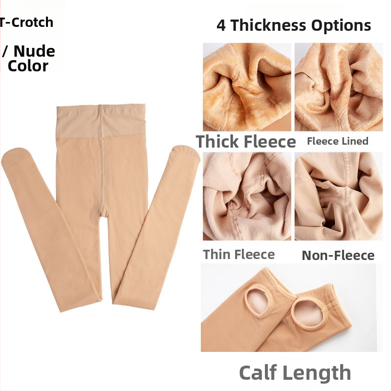 Nylon harisnya, egységes minta, bikini kivágás, vastagított, szexi stílus