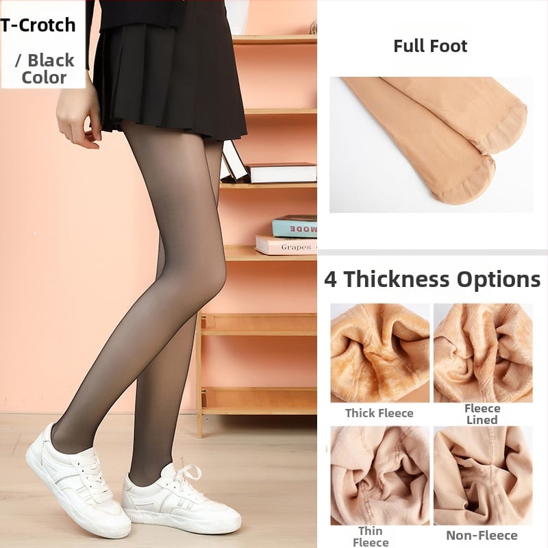 Nylon harisnya, egységes minta, bikini kivágás, vastagított, szexi stílus