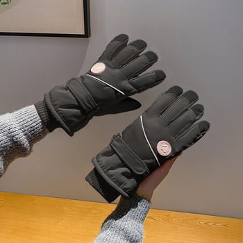 Női téli kerékpáros kesztyű, meleg, vastag, polár béléssel, érintőképernyős, vízlepergető, elektromos járművekhez és hideg időben való síeléshez alkalmas.