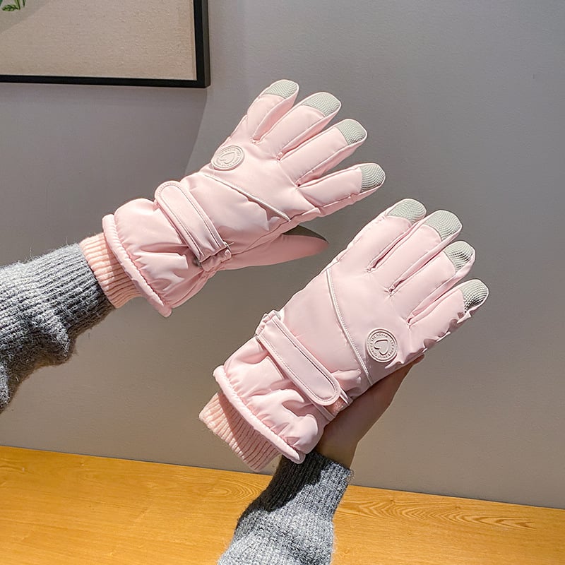 Női téli kerékpáros kesztyű, meleg, vastag, polár béléssel, érintőképernyős, vízlepergető, elektromos járművekhez és hideg időben való síeléshez alkalmas.