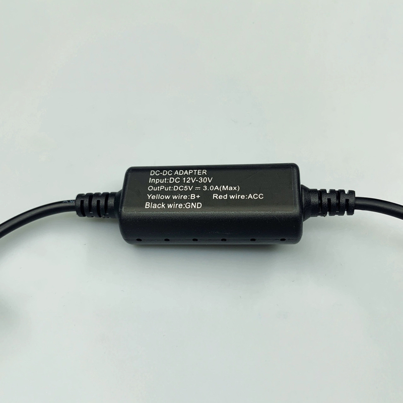 3 eres feszültségcsökkentő kábel DVR-hez, C típusú 12V/24V - 5V tápkimenet autóba, 5V/3A time-lapse felvétel.