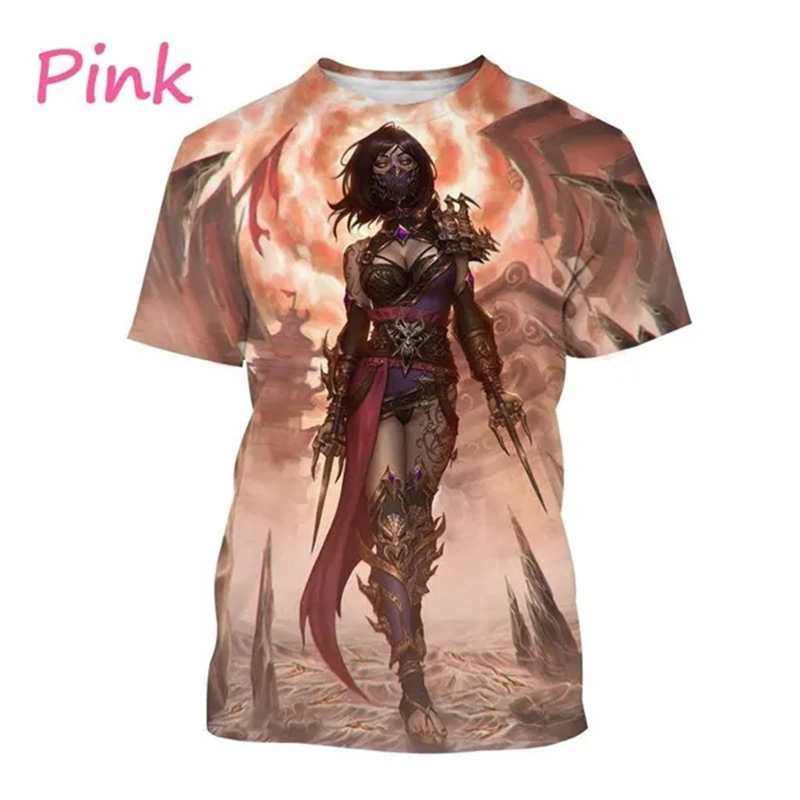 Vară fierbinte vânzare Real Kombat joc 3D imprimat mânecă scurtă stil stradal cool bărbați casual tricou