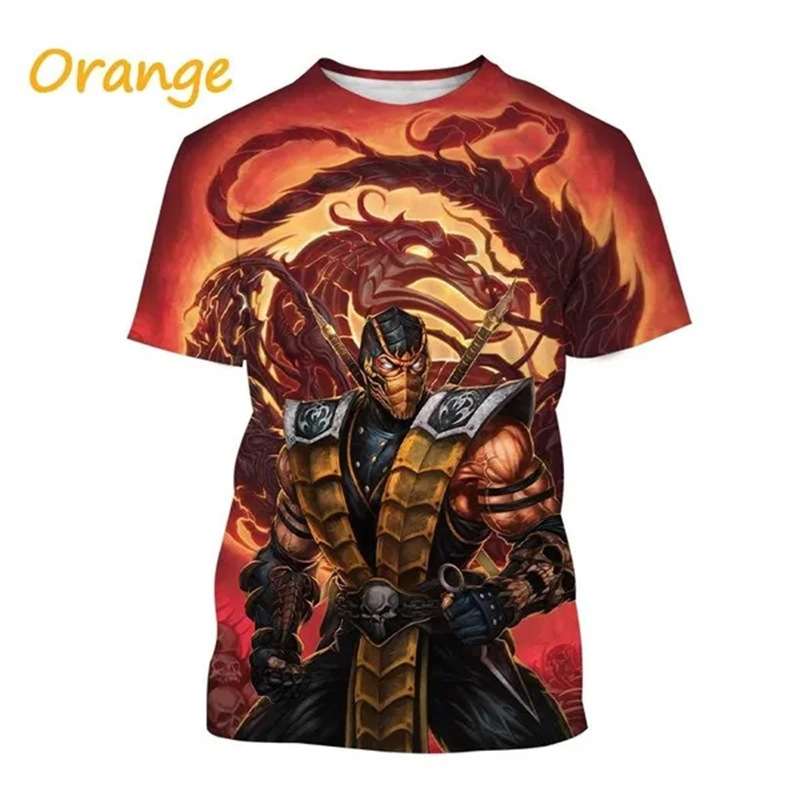 Vară fierbinte vânzare Real Kombat joc 3D imprimat mânecă scurtă stil stradal cool bărbați casual tricou