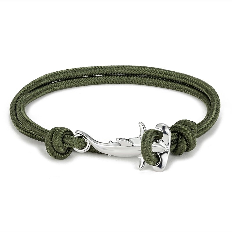 Brățară japoneză cu rechin-ciocan în stil oceanic, cu frânghie impermeabilă multistrat, potrivită pentru studenți, cupluri și accesorii de plajă