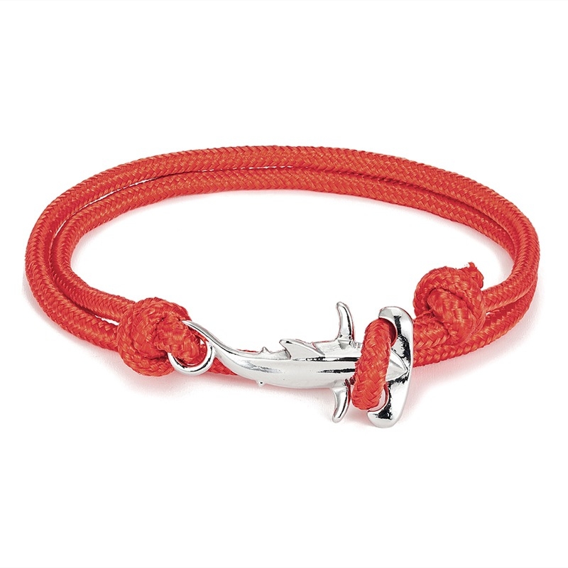 Brățară japoneză cu rechin-ciocan în stil oceanic, cu frânghie impermeabilă multistrat, potrivită pentru studenți, cupluri și accesorii de plajă