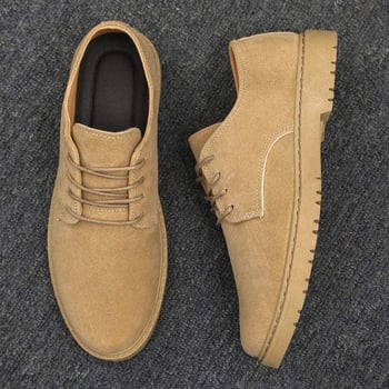 Új Férfi Formális Bőr Cipő Brit Stílusú Khaki, Puha Bőr Rugós Martin Cipő, Üzleti Oxford Cipők
