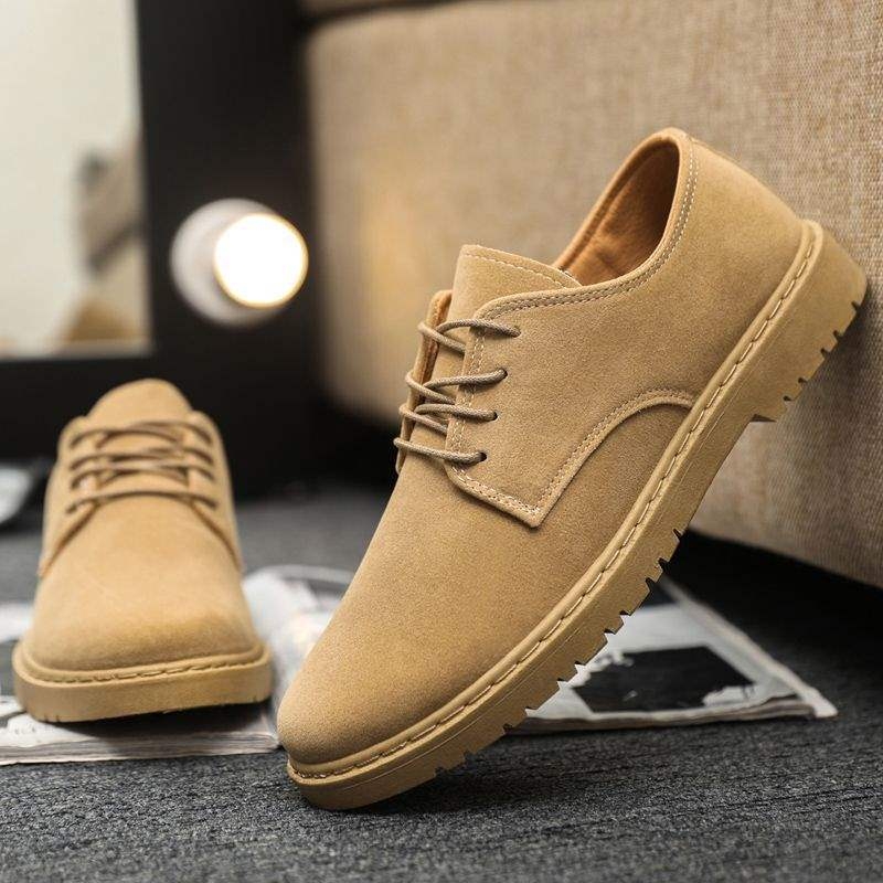 Új Férfi Formális Bőr Cipő Brit Stílusú Khaki, Puha Bőr Rugós Martin Cipő, Üzleti Oxford Cipők