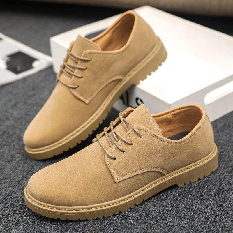 Új Férfi Formális Bőr Cipő Brit Stílusú Khaki, Puha Bőr Rugós Martin Cipő, Üzleti Oxford Cipők