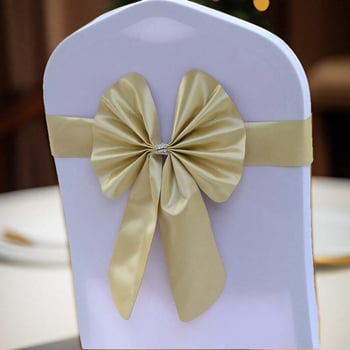 Reštaurácia, hotel, svadobná hostina, operadlo stoličky pre tlačové konferencie s kvetinovou stuhou, elastická dekorácia operadla stoličky