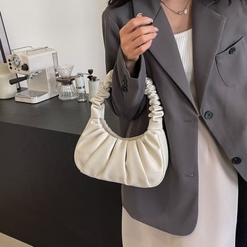 Нова чанта Cloud за жени 2026, пролет/лято, луксозна плисирана чанта за подмишници, модерна нишова чанта/чанта за рамо (чанта тип кнедли)