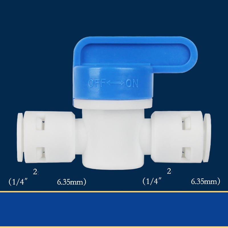 2-bodový rýchlopripojovací guľový ventil pre čističky vody, 2-bodový rýchlopripojovací guľový ventil pre čističky vody s reverznou osmózou, prepínač pre vodné filtre, dávkovače vody, ventily.