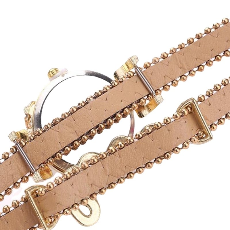 Ceas de damă cu brățară din cuarț, incrustat cu diamante, LOVE, cronograf delicat.